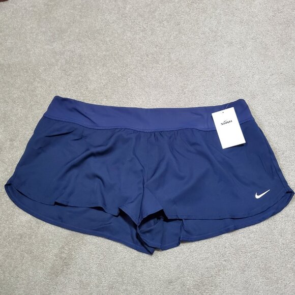 NIKE NWT Swim Essential Board Shorts Bikini Liner Stretch Beach Blue Women's XXL - Picture 2 of 14